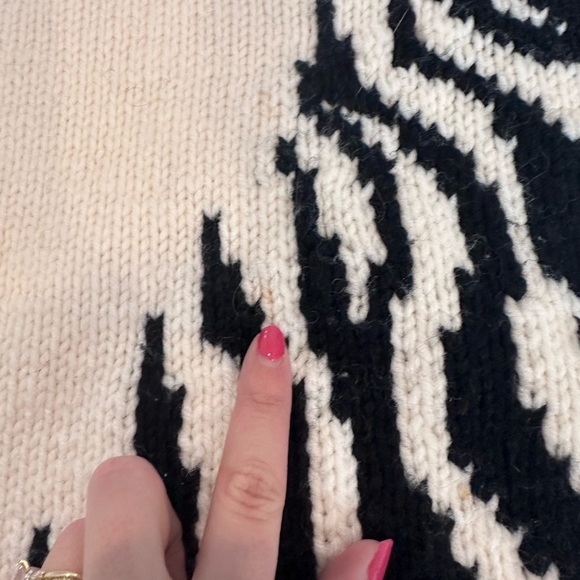 Unbranded Vintage Black and White Zebra Safari Chunky Sweater - Picture 5 of 5